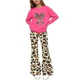 thumbnail image 1 of Cethrio Girls Graphic Outfit Sets, Fashion 2 Piece Long Sleeve Spring Fall Girls' Clothing Sets Hot Pink Size 7-8 T, 1 of 7