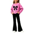 thumbnail image 1 of Cethrio Girls Graphic Outfit Sets, Long Sleeve Casual Fall Winter 2 Piece Kids Clothing Sets Size 7-8 Years Hot Pink, 1 of 4