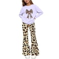 thumbnail image 1 of Cethrio Girls Graphic Outfit Sets, Long Sleeve Fashion 2 Piece Spring Fall Girls' Clothing Sets Purple Size 12-13 T, 1 of 6