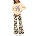 thumbnail image 1 of Cethrio Girls Graphic Outfit Sets, Spring Fall 2 Piece Long Sleeve Casual Girls' Clothing Sets Beige Size 11-12 T, 1 of 7