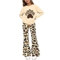thumbnail image 1 of Cethrio Girls Graphic Outfit Sets, Spring Fall Long Sleeve 2 PC Casual Girls' Clothing Sets Beige Size 5-6 T, 1 of 7