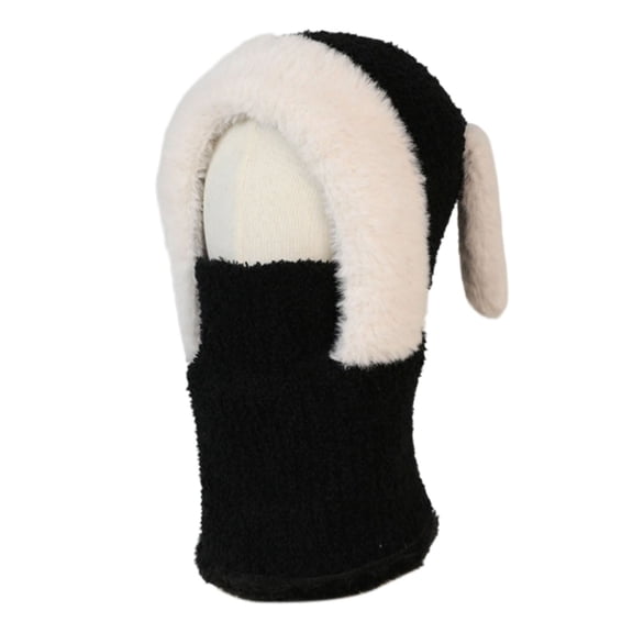 Cethrio Girls Hats & Scarves Sets, Windproof Winter Warm Soft Hats & Neck Gaiters Sets Black Size 4-14T