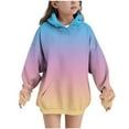 thumbnail image 1 of Cethrio Girls Hoodies, Gradient Print Pullover Thermal Loose Fit Girls Sweatshirts Purple Size 14, 1 of 8