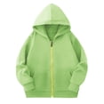 thumbnail image 1 of Cethrio Girls Hoodies with Pockets, Cotton Long Sleeve Casual Zipper Kids Outerwear Green Size 7-8, 1 of 4