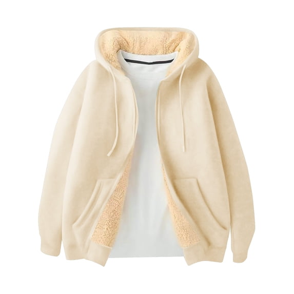 Cethrio Boys Hoodies with Zipper, Drawstring Warm Casual Long Sleeve Winter Outerwear Beige Size 9-10 T