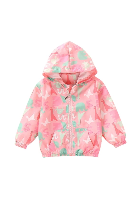 Girls Jackets 2025, Fashion Casual Lightweight Hooded Girls' Outerwear Pink Size 8