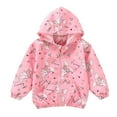 thumbnail image 1 of Cethrio Girls Jackets with Pockets, Casual Zipper Hooded Lightweight Girls' Outerwear Pink Size 3-10 T, 1 of 3