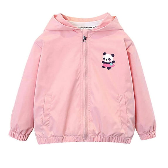 Cethrio Girls Jackets with Zipper, Casual Lightweight Spring Fall Hooded Girls Outerwear Pink Size 7-8