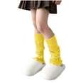 thumbnail image 1 of Cethrio Girls Knee-High Socks, Stretch Thermal Knitted Princesses Winter Socks Yellow Size 5-16T, 1 of 6