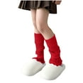 thumbnail image 1 of Cethrio Girls Knee-High Socks, Thermal Knitted Princesses Stretch Winter Socks Red Size 5-16T, 1 of 6