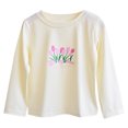 thumbnail image 1 of Cethrio Girls' Long Sleeve Tops, Cotton Crewneck Graphic Casual Fall Clothing Beige Size 7-8, 1 of 2