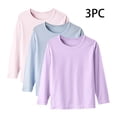 thumbnail image 1 of Cethrio Girls Long Sleeve Tops, Pullover Cotton 2025 3 Pieces Kids Undershirts Multicolor Size 14-16, 1 of 8