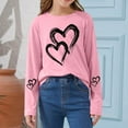 thumbnail image 1 of Cethrio Girls Long Sleeve Tops Size 7-8, Pullover Crew Neck Spring Casual Graphic Tees Pink, 1 of 5