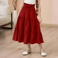 thumbnail image 1 of Cethrio Girls Midi Skirts, Below the Knee Elastic Waist Casual Summer Dancing Skirts Red Size 8, 1 of 7