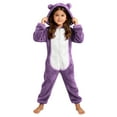 thumbnail image 1 of Cethrio Girls One-piece Pajamas, Zip up Fleece Long Sleeve Warm Winter Sleepwear Purple Size 14, 1 of 5