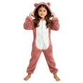 thumbnail image 1 of Cethrio Girls One-piece Pajamas, Zip up Warm Fleece Long Sleeve Winter Sleepwear Watermelon Red Size 10-12, 1 of 5