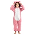 thumbnail image 1 of Cethrio Girls Onesie Pajamas, Long Sleeve Warm One-piece Fleece Winter Sleepwear Home Loungewear Size 10-12 Pink, 1 of 5