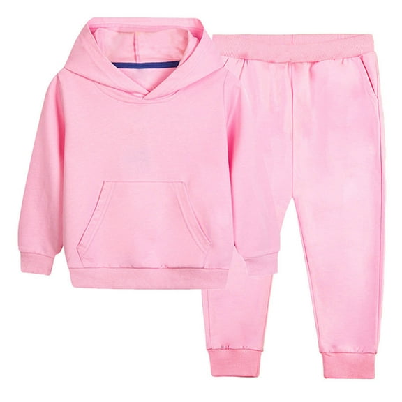 Cethrio Girls Outfit Sets 2 Piece, Cotton Long Sleeve Hoodies with Sweatpants Sets Pink Size 7-8