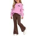 thumbnail image 1 of Cethrio Girls Outfit Sets 2 Piece, Spring Fall Printed Long Sleeve Outdoor Girls' Clothing Sets Coffee Size 11-12 T, 1 of 7