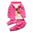 thumbnail image 1 of Cethrio Girls Outfit Sets, 3 Piece Long Sleeve Printed Hoodies with Sweatpants Sets Hot Pink Size 6, 1 of 2