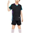 thumbnail image 1 of Cethrio Girls Outfit Sets, Basketball Quick-dry Summer T-shirts and Shorts Sets Black Size 6, 1 of 3