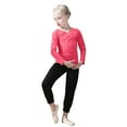 thumbnail image 1 of Cethrio Girls Outfit Sets, Cotton Ballet Long Sleeve 2 Piece Dancing Clothing Sets Hot Pink Size 7-8, 1 of 7