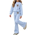 thumbnail image 1 of Cethrio Girls Outfit Sets, Graphic Micro‑fleece Lined Long Sleeve Casual Girls' Clothing Sets Blue Size 13-14 T, 1 of 8