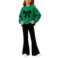 thumbnail image 1 of Cethrio Girls Outfit Sets Long Sleeve, Printed Casual Spring Fall 2 Piece Girls Clothing Sets Green Size 7-8 T, 1 of 4