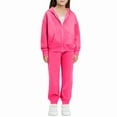 thumbnail image 1 of Cethrio Girls Outfit Sets, Long Sleeve Zip up 2 Piece Warm Girls' Clothing Sets Hot Pink Size 7-8, 1 of 3