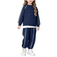 thumbnail image 1 of Cethrio Girls Outfit Sets, Pullover Long Sleeve 2 Piece Warm Girls' Clothing Sets Navy Size 14-16, 1 of 8