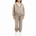 thumbnail image 1 of Cethrio Girls Outfit Sets, Warm Long Sleeve Zip up 2 Piece Girls' Clothing Sets Khaki Size 7-8, 1 of 3