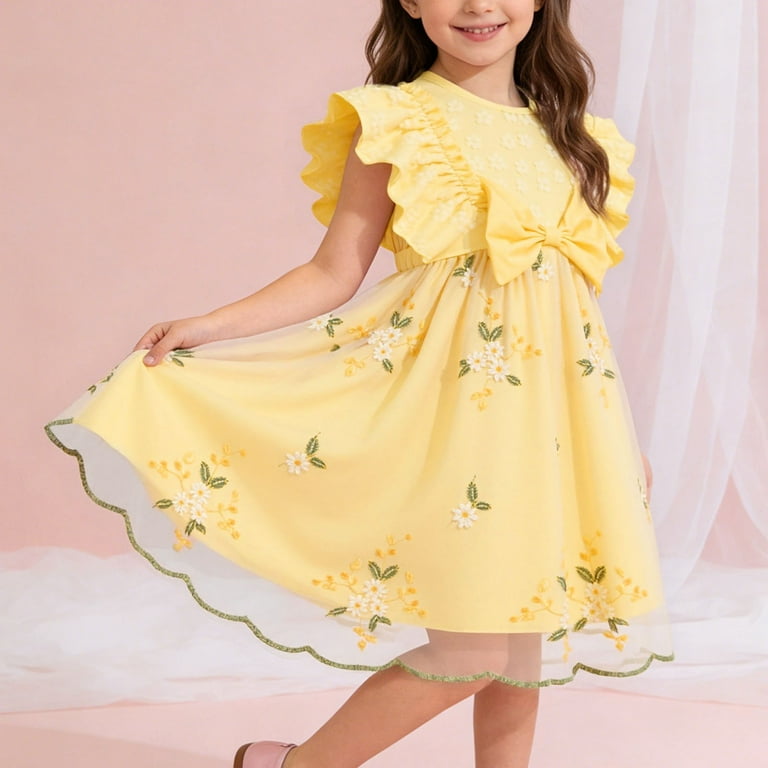 girls party dress size 7 Luogenli Dresses For Girls 7-8 Years Child Girls Dress Party Bow Knot Sleeveless Gown Dresses Girls Dresses Size 7-8 Girls Dresses Size 14-16 Casual 2