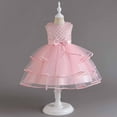 thumbnail image 1 of Cethrio Girls Party Princess Dress- Sleeveless Mesh Embroidery Pageant Dresses Pink Size 5-6 T, 1 of 1