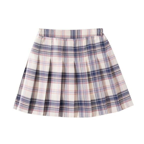 Cethrio Girls Pleated Skirts, A-line High Waist Summer School Uniform Mini Skirts with Liner Khaki Size 14-15 T