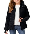 thumbnail image 1 of Cethrio Girls Puffer Jackets, Casual Long Sleeve Zip up Lightweight Winter Outerwear Black Size 10-12, 1 of 8