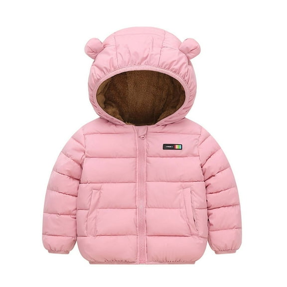 Cethrio Girls Puffer Jackets, Hooded Waterproof Lightweight Zip up Winter Coats Outerwear Pink Size 6