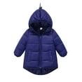 thumbnail image 1 of Cethrio Girls Puffer Jackets, Mid-length Zip up Windproof Warm Winter Coats Blue Size 7 T, 1 of 6