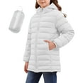 thumbnail image 1 of Cethrio Girls Puffer Jackets, Zip up Lightweight Warm Mid-length Winter Coats Outerwear White Size 5T, 1 of 7