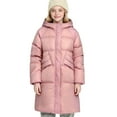 thumbnail image 1 of Cethrio Girls Puffer Jackets with Hood, Mid-length Warm Full Zip Thickened Winter Coats Pink Size 7-8T, 1 of 5
