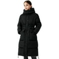 thumbnail image 1 of Cethrio Girls Puffer Jackets with Hood, Windproof Mid-length Zipper Thickened Winter Coats Black Size 14, 1 of 4
