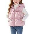 thumbnail image 1 of Cethrio Girls Puffer Vests Size 6, Warm Sleeveless Hooded Zip up Winter Outerwear Vests Pink, 1 of 9
