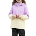 thumbnail image 1 of Cethrio Girls Rain Jackets, Lightweight Waterproof Casual Zip up Girls Windbreaker Raincoat Purple Size 10-12, 1 of 6