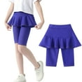 thumbnail image 1 of Cethrio Girls Shorts with Skirts, Stretch Elastic Waist Dancewear Athletic Summer Leggings Blue Size 8-9 T, 1 of 8