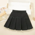 thumbnail image 1 of Cethrio Girls Skirts, School Uniform Summer Pleated A-line Mini Skirts with Liner Black Size 7-8 T, 1 of 6