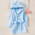 thumbnail image 1 of Cethrio Girls Sleepwear Robes & Bathrobes, Hooded Flannel Long Sleeve Kids Pajamas Light Blue Size 6-12Months, 1 of 8