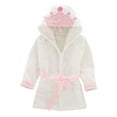 thumbnail image 1 of Cethrio Girls Sleepwear Robes & Bathrobes, Hooded Long Sleeve Flannel Kids Pajamas White Size 6-12Months, 1 of 4