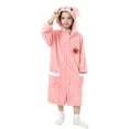 thumbnail image 1 of Cethrio Girls Sleepwear Robes, Flannel Soft Long Sleeve Comfy Girls' Bathrobes Pink Size 3-15T, 1 of 4