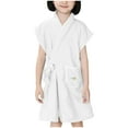 thumbnail image 1 of Cethrio Girls Sleepwear Robes, Short Sleeve Soft Warm Flannel Girls' Bathrobes White Size 1-10T, 1 of 5