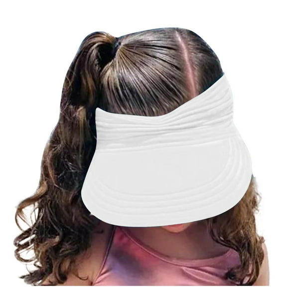 Cethrio Girls Summer Hats, Beach Sun Protection Outdoor Holiday Sun Hats White Size 3-7 T