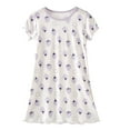 thumbnail image 1 of Cethrio Girls Summer Nightgowns, Printed Casual Lightweight Comfy Sleepwear Dresses Purple Size 10-11T, 1 of 2